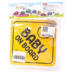 Babyhug Mom To Be On Board And Baby On Board Car Safety Sign With Suction Cup Pack Of 2 - Yellow