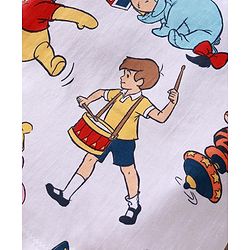 Babyhug Disney Single Jersey Knit Dungaree & Full Sleeves T-Shirt With Winnie The Pooh Graphics & Pocket Detailing - Blue & Red