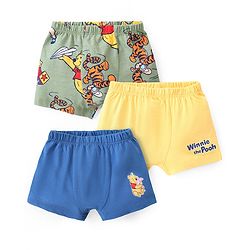 Babyhug Disney Lycra Knit Briefs with Winnie The Pooh Graphic Pack Of 3 - Multicolour