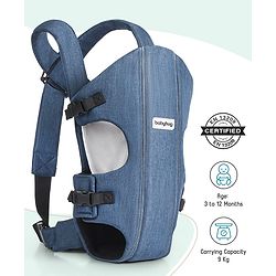 Babyhug Travel Nest Baby Carrier - 100% Polyester, 3 Carrying Positions (Inward Facing, Outward Facing, Back Carrying), Adjustable Straps, Lightweight Free Size (3.5-9kg, 3-12 Months), Hand Washable - Beige