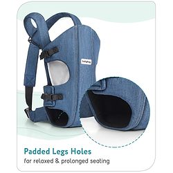 Babyhug Travel Nest Baby Carrier - 100% Polyester, 3 Carrying Positions (Inward Facing, Outward Facing, Back Carrying), Adjustable Straps, Lightweight Free Size (3.5-9kg, 3-12 Months), Hand Washable - Beige