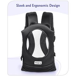 Babyhug Fortune Baby Carrier - 100% Polyester, 4 Positions (Horizontal, Inward, Outward, Back), Ergonomic for 0-12 Months (3.5-14 kg), Adjustable Waistband, Lightweight, Free Size, Hand Washable - Blue