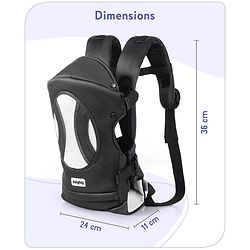 Babyhug Fortune Baby Carrier - 100% Polyester, 4 Positions (Horizontal, Inward, Outward, Back), Ergonomic for 0-12 Months (3.5-14 kg), Adjustable Waistband, Lightweight, Free Size, Hand Washable - Blue
