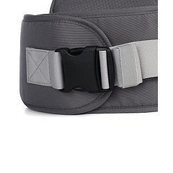 Babyhug Little Voyager Hip Seat Baby Carrier - 100% Polyester, 3 Positions (Inward, Outward, Back Carrying), Ergonomic Design for 4-36 Months (3.5-14.9kg), Adjustable Lumbar Belt, Lightweight, Free Size, Hand Washable - Grey