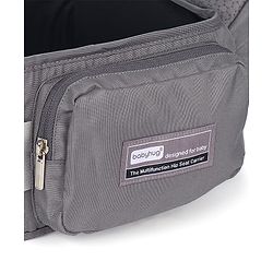Babyhug Little Voyager Hip Seat Baby Carrier - 100% Polyester, 3 Positions (Inward, Outward, Back Carrying), Ergonomic Design for 4-36 Months (3.5-14.9kg), Adjustable Lumbar Belt, Lightweight, Free Size, Hand Washable - Grey