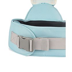 Babyhug Little Voyager Hip Seat Baby Carrier - 100% Polyester, 3 Positions (Inward, Outward, Back Carrying), Ergonomic Design for 4-36 Months (3.5-14.9kg), Adjustable Lumbar Belt, Lightweight, Free Size, Hand Washable - Grey