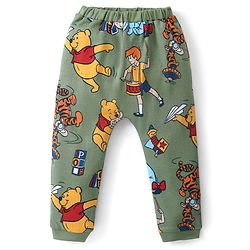 Babyhug Disney Cotton Knit Full Length Diaper Leggings with Winnie The Pooh Graphics Pack of 3 - Multicolour