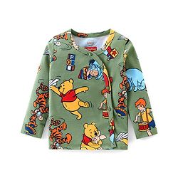 Babyhug Disney Interlock Cotton Knit Full Sleeves Jhablas With Winnie The Pooh Graphics with Badge Detailing Pack of 3- Yellow Green & Blue