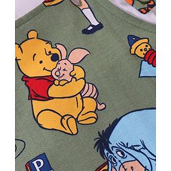 Babyhug Disney Single Jersey Knit Dungaree with Full Sleeve T-Shirt Winnie The Pooh Print - Olive Green & White