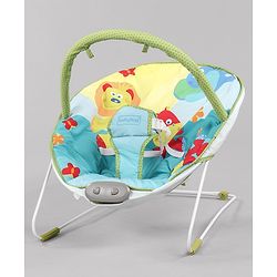 Babyhug Light Weight Comfy Bouncer With Music & Calming Vibrations Animal Print - Multicolour (Without Toys)