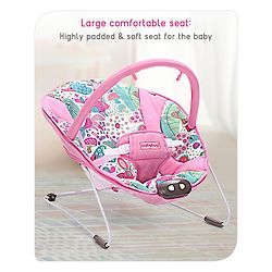 Babyhug Light Weight Comfy Bouncer With Music & Calming Vibrations Jungle Print - Pink (Without Toys)