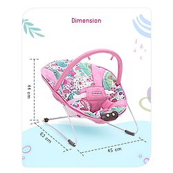 Babyhug Light Weight Comfy Bouncer With Music & Calming Vibrations Jungle Print - Pink (Without Toys)