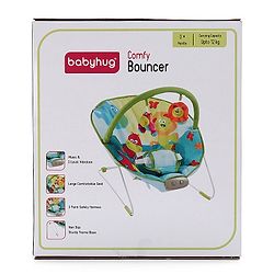 Babyhug Light Weight Comfy Bouncer With Music & Calming Vibrations Jungle Print - Pink (Without Toys)