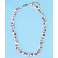 Babyhug Zig-Zag Necklace & Bracelets Floral Applique - Multicolor