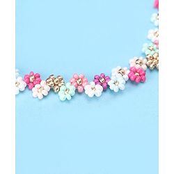 Babyhug Zig-Zag Necklace & Bracelets Floral Applique - Multicolor
