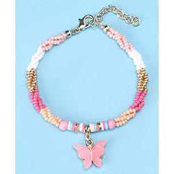 Babyhug Beads Necklace & Bracelets with Butterfly Applique - Multicolor