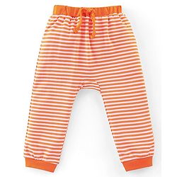 Babyhug Cotton Knit Full Length Diaper Leggings with Stripes & Koala Print Pack of 3 - Blue & Orange