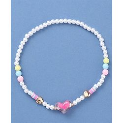 Babyhug Beaded Necklace with Heart Applique - Multicolor