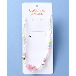 Babyhug Beaded Necklace with Heart Applique - Multicolor