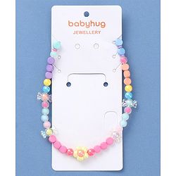 Babyhug Beaded Necklace with Floral Applique - Multicolor