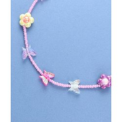 Babyhug Necklace with Butterfly and Flower Applique - Multicolor