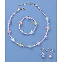 Babyhug Jewellery Set with Flower Applique - Multicolor