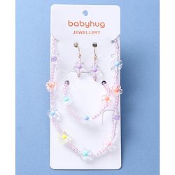 Babyhug Jewellery Set with Flower Applique - Multicolor
