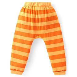 Babyhug Cotton Knit Full Length Diaper Pants Jungle Safari Theme Pack of 3 - Orange