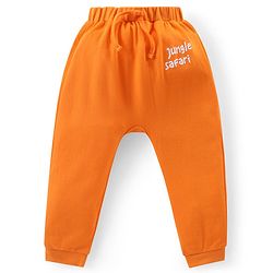 Babyhug Cotton Knit Full Length Diaper Pants Jungle Safari Theme Pack of 3 - Orange
