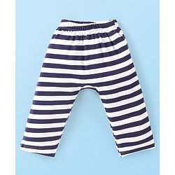 Babyhug  Cotton Knit Full Length Diaper Leggings with Stripes & Dino Print Pack of 3 - Multicolor