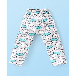 Babyhug  Cotton Knit Full Length Diaper Leggings with Stripes & Dino Print Pack of 3 - Multicolor