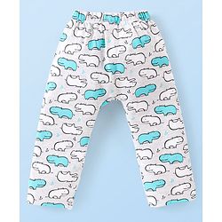 Babyhug  Cotton Knit Full Length Diaper Leggings with Stripes & Dino Print Pack of 3 - Multicolor