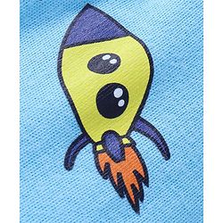 Babyhug Cotton Knit Full Length Diaper Leggings With Stripes & Space Theme Print Pack Of 3 - Navy White & Light Blue