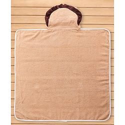 Babyhug  Woven Terry Hooded Towel Lion Embroidery - Brown