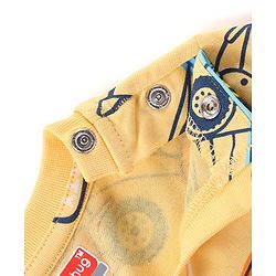 Babyhug Cotton Knit Full Sleeves Night Suit With Vehicles Print - Yellow