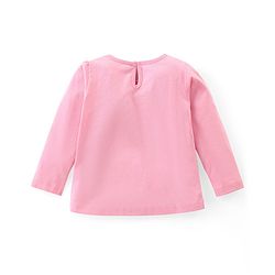 Babyhug Cotton Knit Full Sleeves Floral Printed Night Suit - Pink