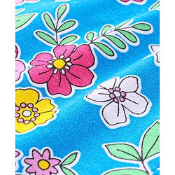 Babyhug Cotton Knit Full Sleeves Night Suit With Floral Print - Blue