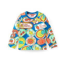 Babyhug Cotton Knit Full Sleeves  Night Suit With Fruits & Veggies Print - Multicolor