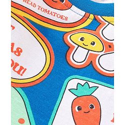 Babyhug Cotton Knit Full Sleeves  Night Suit With Fruits & Veggies Print - Multicolor