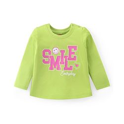Babyhug Cotton Knit Full Sleeves Night Suit With Smiley Emoticons Print - Green