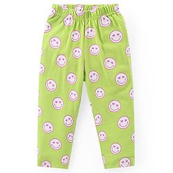 Babyhug Cotton Knit Full Sleeves Night Suit With Smiley Emoticons Print - Green