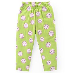 Babyhug Cotton Knit Full Sleeves Night Suit With Smiley Emoticons Print - Green