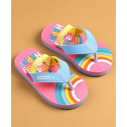 Cute Walk by Babyhug Flip Flops With Back Strap Closure & Text Print - Pink