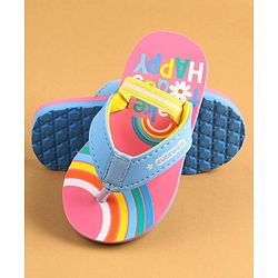 Cute Walk by Babyhug Flip Flops With Back Strap Closure & Text Print - Pink