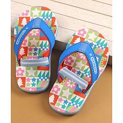 Cute Walk by Babyhug Flip Flops with Back Strap - Blue & Orange