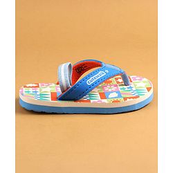 Cute Walk by Babyhug Flip Flops with Back Strap - Blue & Orange