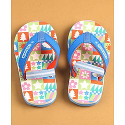 Cute Walk by Babyhug Flip Flops with Back Strap - Blue & Orange
