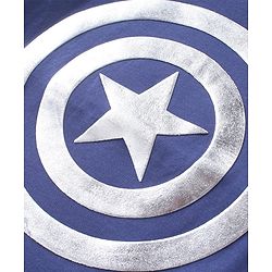 Babyhug Marvel Single Jersey Knit Half  Sleeves T-Shirt with Captain America Print - Blue