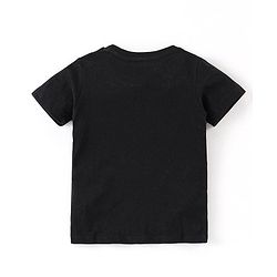 Babyhug Marvel Single Jersey Half Sleeves T-Shirt with Marvel foil Print and HD print - Black