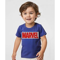 Babyhug Marvel Single Jersey Half Sleeves T-shirt With Marvel Print and HD Print Detailing - Navy